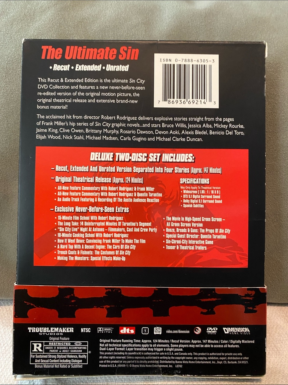 Frank Miller's Sin City Recut Extended Unrated DVD Set - Black & Red - Picture 2 of 5